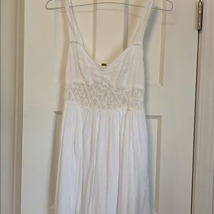 Free people embroidered white maxi dress
